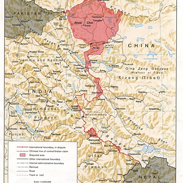 China India border western sector 1988 - Maps of India